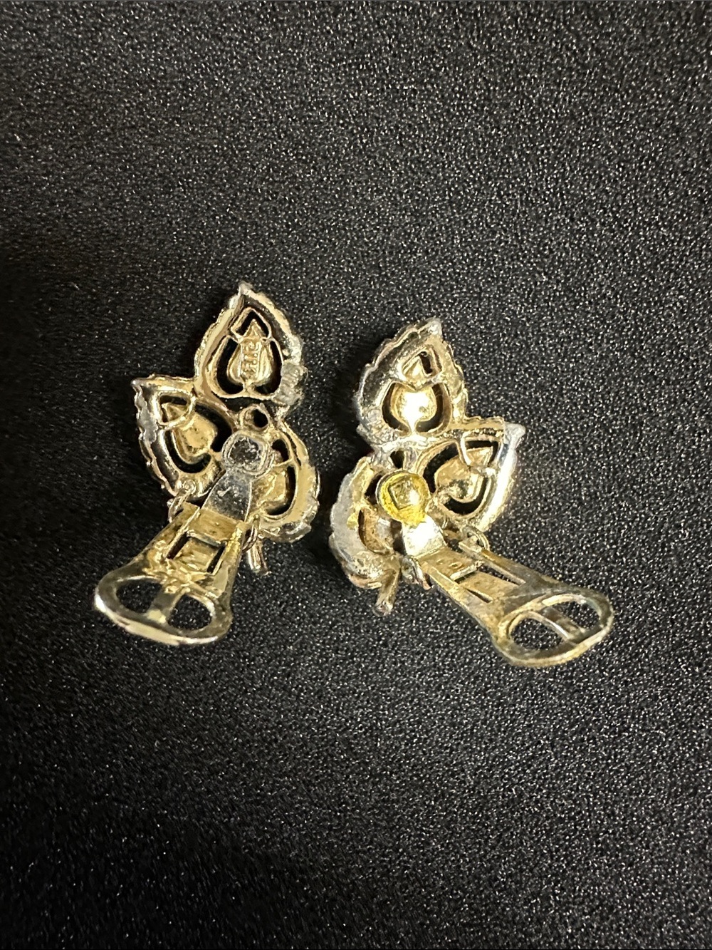Vintage 1950s P.I.M. Piscitelli Gold Leaf Link Demi Parure Set Bracelet Earrings - Picture 11 of 15